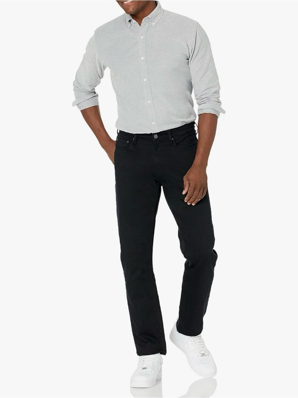 Amazon Essentials Mens slim Stretch Straight Leg Black Jeans 36x32 NWOT